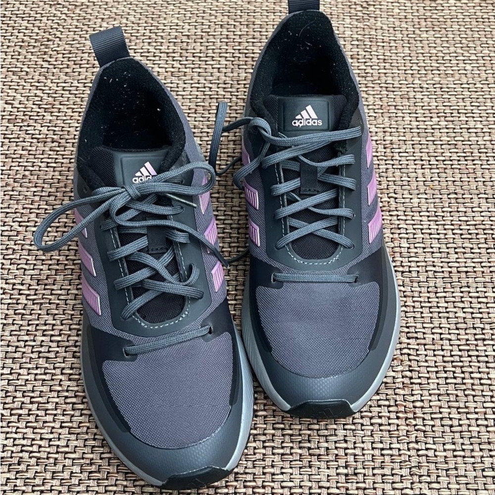 ADIDAS RUNFALCON GREY & PURPLE RUNNING SHOES women’s - Picture 2 of 7